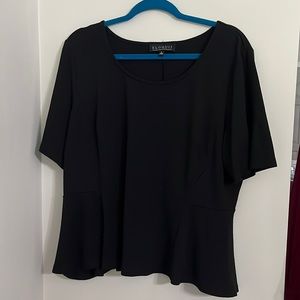 Black Eloquii Peplum Top, Size 18